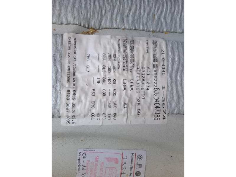 seat ibiza (6j5) del año 2012