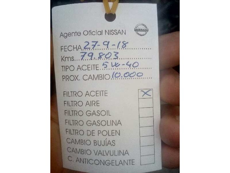 nissan qashqai+2 (jj10) del año 2012