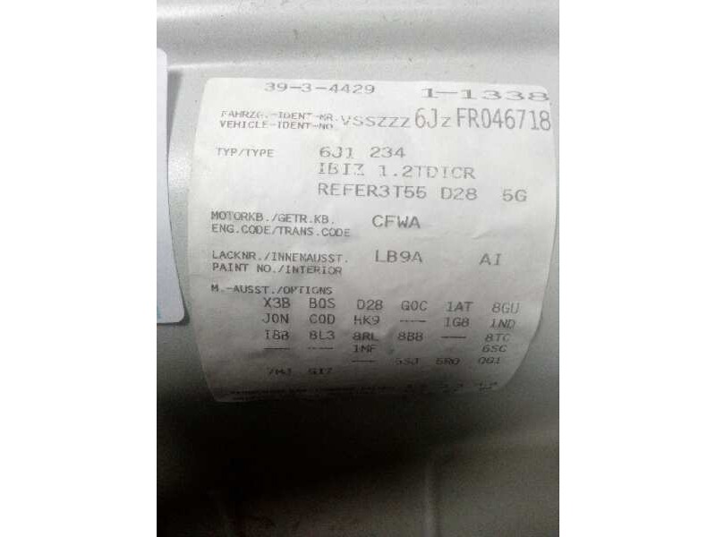 seat ibiza sc (6j1) del año 2015