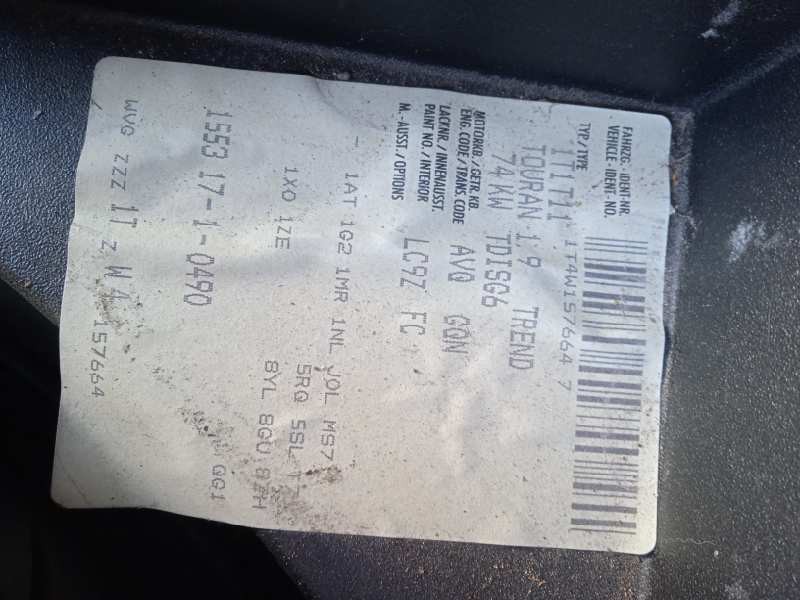 volkswagen touran (1t1) del año 2004