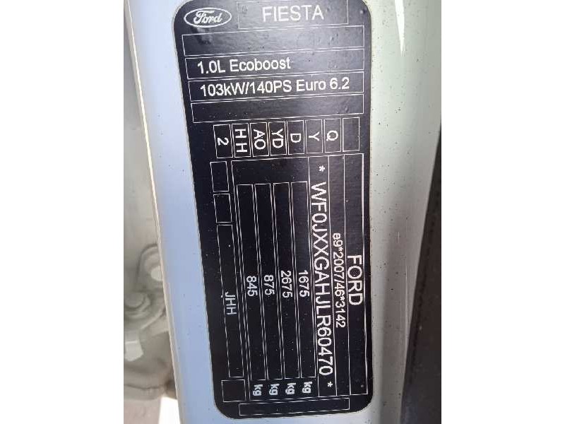 ford fiesta (ce1) del año 2020