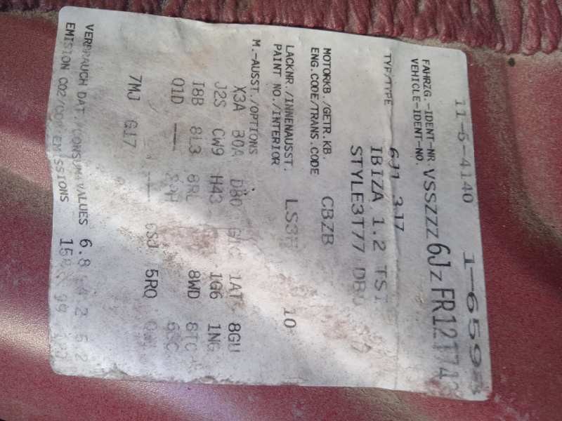 seat ibiza sc (6j1) del año 2015