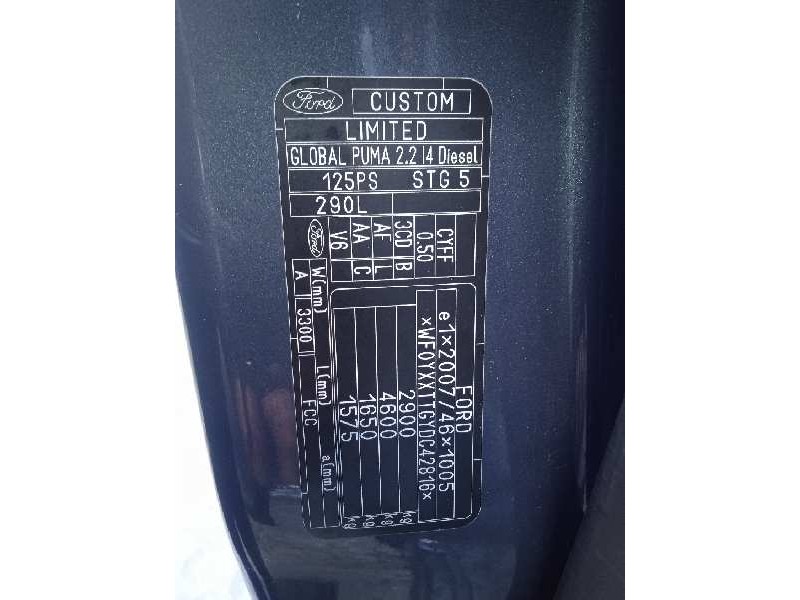 ford transit custom kasten del año 2013