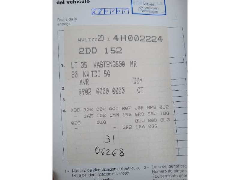 volkswagen lt caja cerrada / combi (mod. 1997) del año 2005