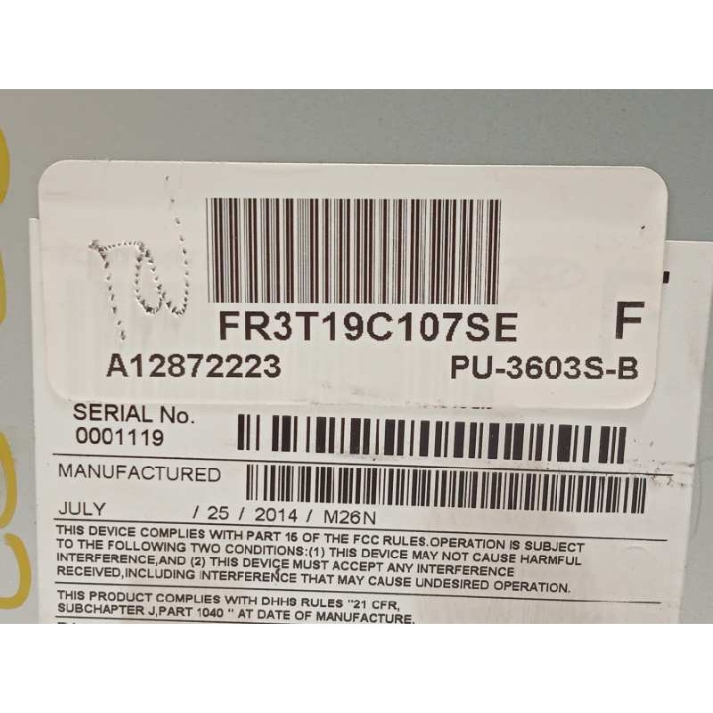 Recambio de sistema audio / radio cd para ford mustang basis referencia OEM IAM FR3T19C107SE  PU3603SB