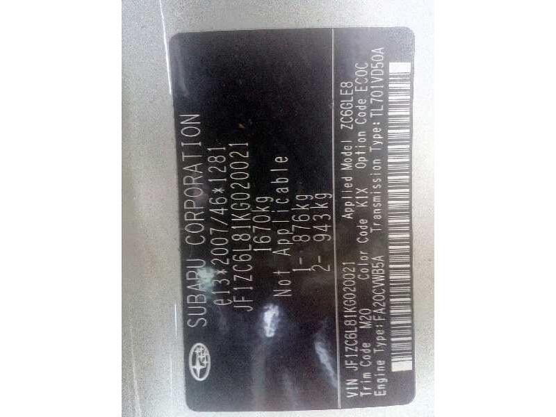 subaru brz del año 2018