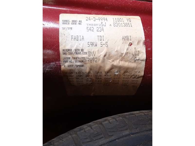 skoda fabia (5j2 ) del año 2007