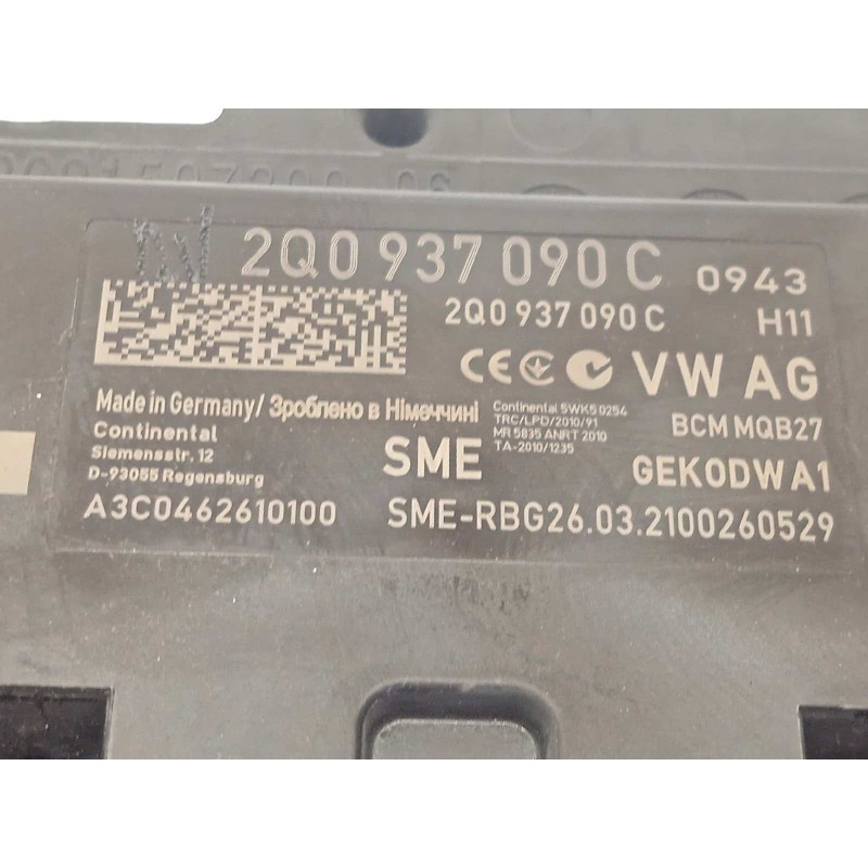Recambio de centralita confort para volkswagen t-cross 1.0 tsi referencia OEM IAM 2Q0937090C  