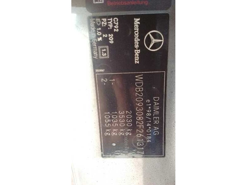 mercedes-benz clase clk (w209) coupe del año 2009