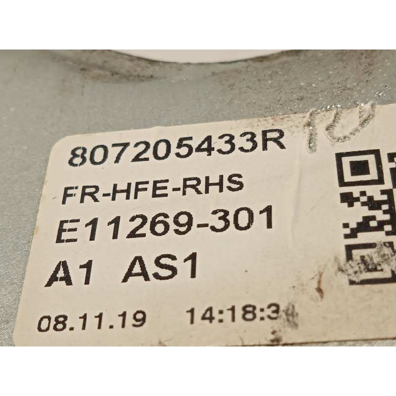 Recambio de elevalunas delantero derecho para renault kadjar 1.3 tce referencia OEM IAM 807205433R  