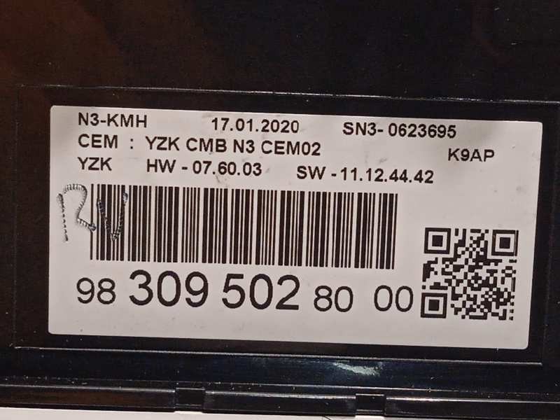 Recambio de cuadro instrumentos para peugeot rifter allure standard referencia OEM IAM 9830950280  