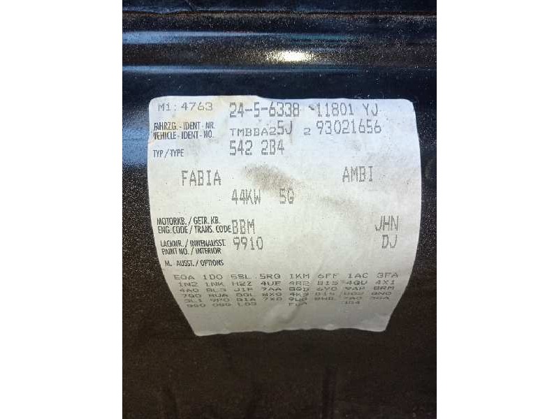 skoda fabia (5j2 ) del año 2008