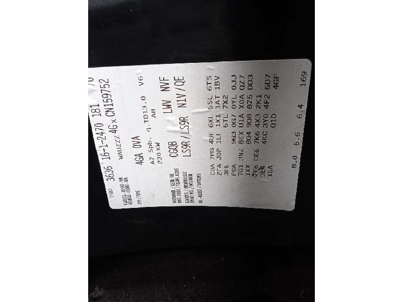 audi a7 sportback (4ga) del año 2012