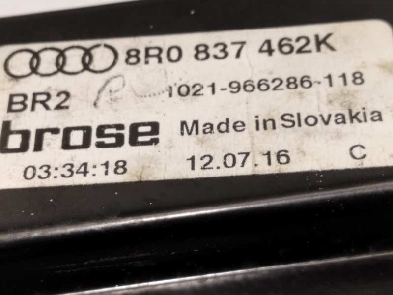 Recambio de elevalunas delantero derecho para audi q5 (8r) 2.0 tdi quattro (140kw) referencia OEM IAM 8R0837462K  8K0959802B