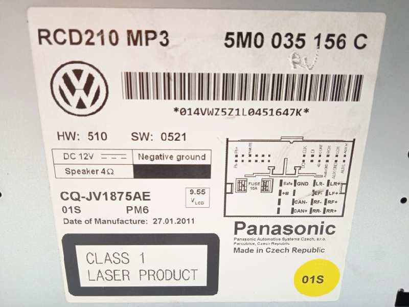Recambio de sistema audio / radio cd para volkswagen polo (6r1) advance referencia OEM IAM 5M0035156C  