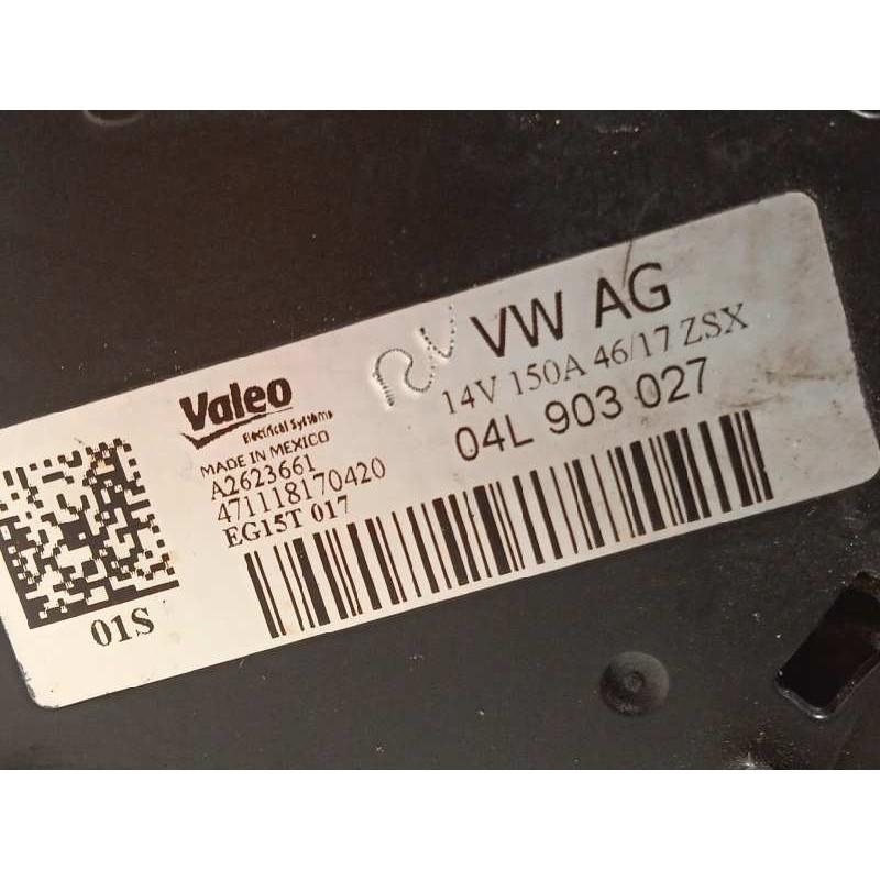 Recambio de alternador para audi a4 berlina (8w2) 2.0 16v tdi referencia OEM IAM 04L903027  EG15T017