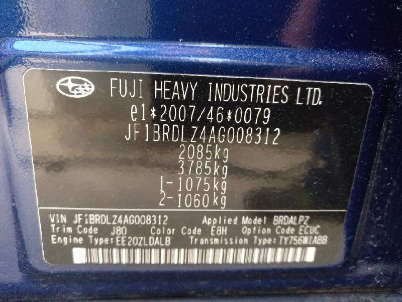 subaru legacy kombi/outback b14 del año 2010