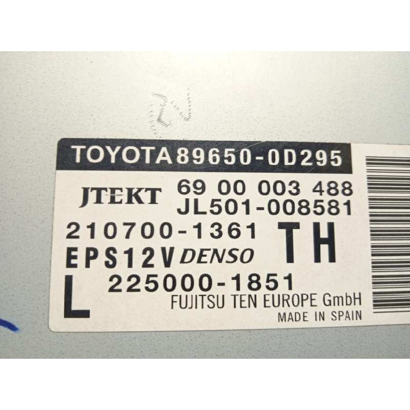Recambio de centralita direccion para toyota yaris 1.3 16v cat referencia OEM IAM 896500D295  2250001851