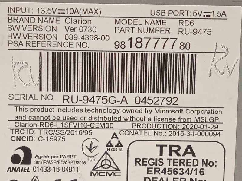 Recambio de sistema audio / radio cd para citroën jumpy spacetourer business m referencia OEM IAM 9818777780  