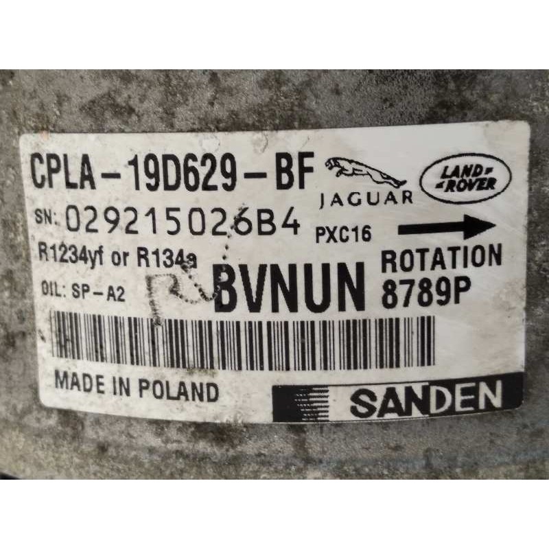 Recambio de compresor aire acondicionado para land rover range rover evoque evoque referencia OEM IAM CPLA19D629BF  LR112585