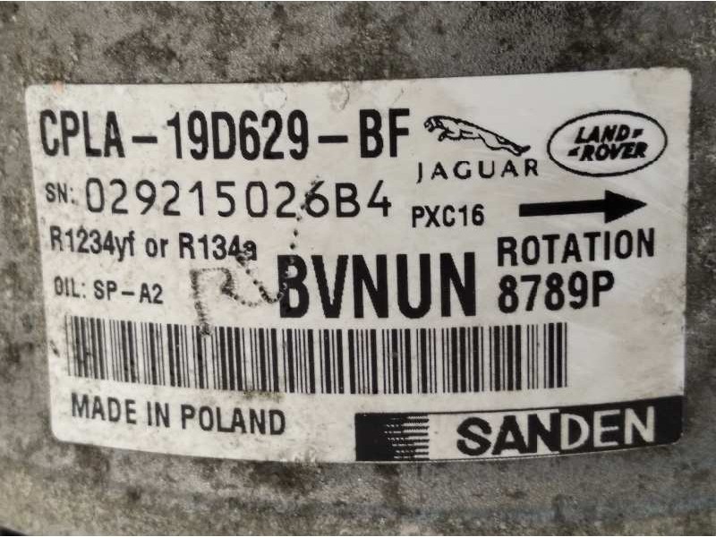 Recambio de compresor aire acondicionado para land rover range rover evoque evoque referencia OEM IAM CPLA19D629BF  LR112585