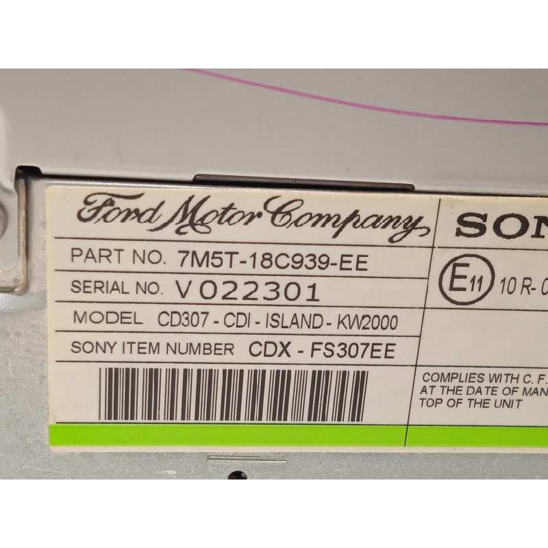 Recambio de sistema audio / radio cd para ford focus lim. (cb4) trend referencia OEM IAM 7M5T18C939EE  1830411