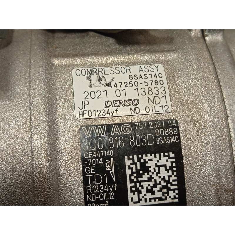 Recambio de compresor aire acondicionado para seat ibiza (kj1) fr referencia OEM IAM 3Q0816803D  6SAS14C