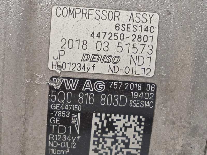 Recambio de compresor aire acondicionado para volkswagen polo advance referencia OEM IAM 5Q0816803D 4471507853 4472502801