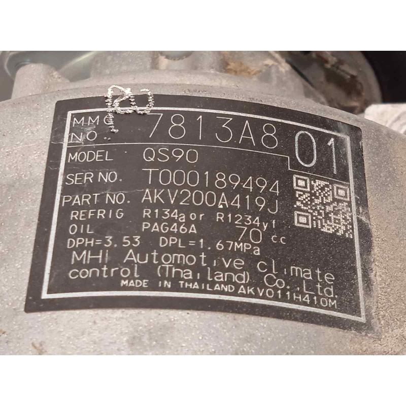 Recambio de compresor aire acondicionado para mitsubishi eclipse cross motion 2wd referencia OEM IAM 7813A801  AKV200A419J
