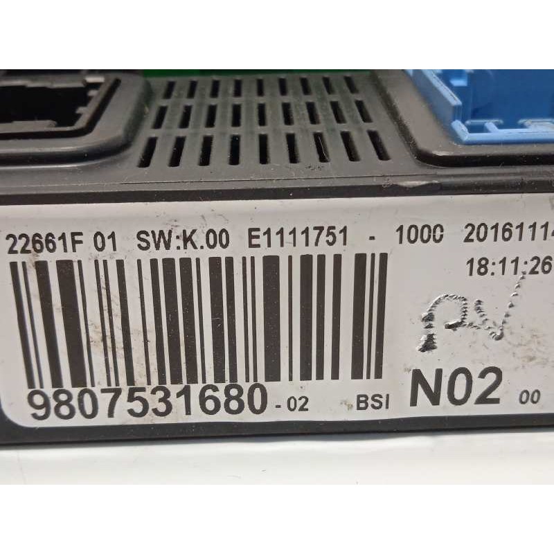 Recambio de caja reles / fusibles para peugeot 208 style referencia OEM IAM 9807531680  1612139080