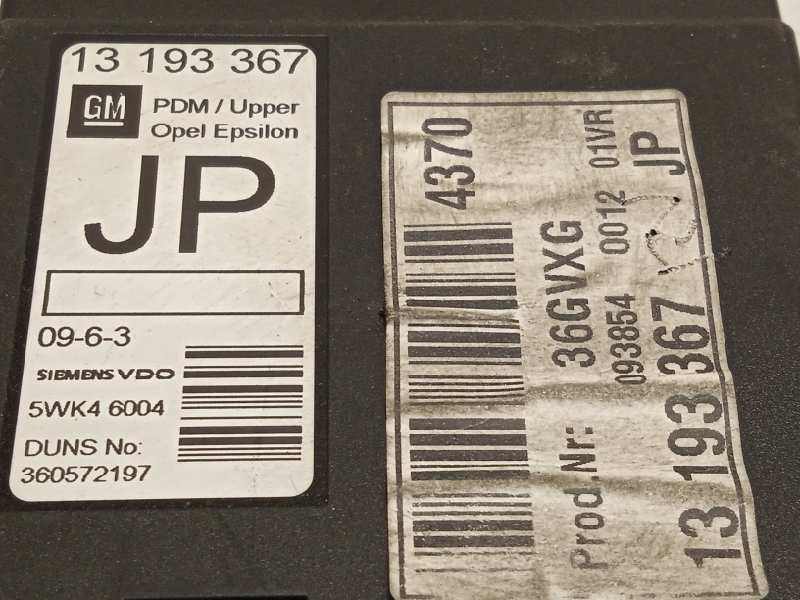 Recambio de modulo electronico para opel signum cosmo referencia OEM IAM 13193367  5WK46004