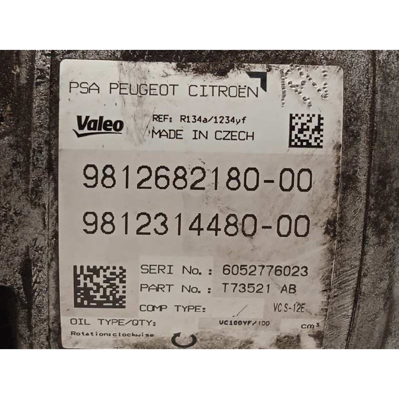 Recambio de compresor aire acondicionado para peugeot 308 style referencia OEM IAM 9812682180  9812314480