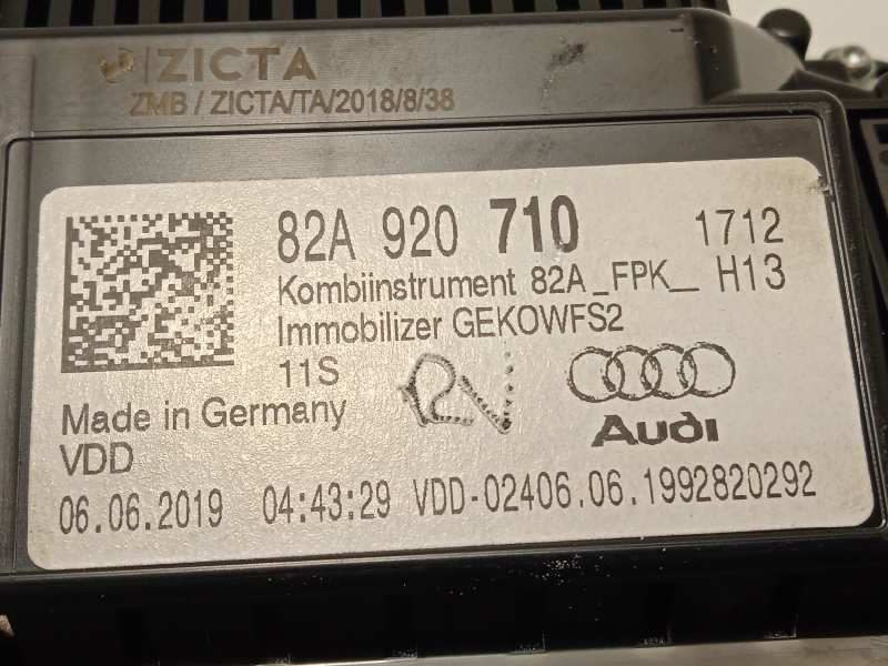 Recambio de cuadro instrumentos para audi a1 sportback (gba) 25 tfsi adrenalin referencia OEM IAM 82A920710  
