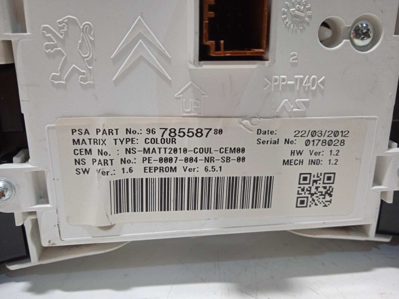 Recambio de cuadro instrumentos para peugeot 508 allure hybrid4 referencia OEM IAM 9800419880 9822726080 9674477280