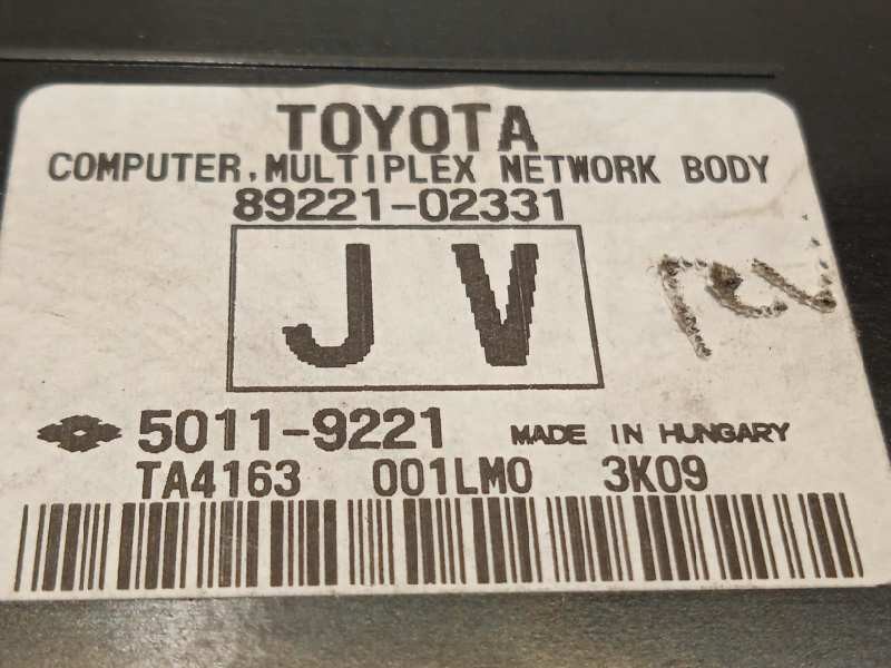 Recambio de modulo electronico para toyota auris active referencia OEM IAM 8922102331  