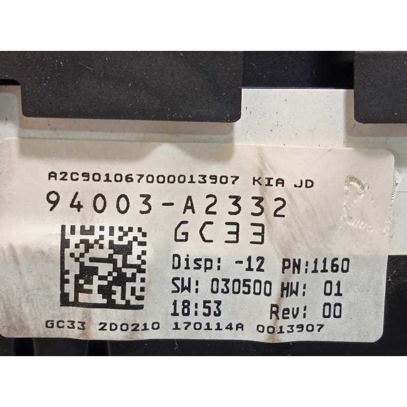 Recambio de cuadro instrumentos para kia cee´d 1.6 crdi cat referencia OEM IAM 94003A2332  