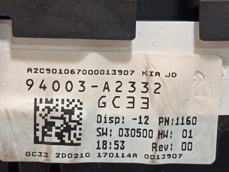 Recambio de cuadro instrumentos para kia cee´d 1.6 crdi cat referencia OEM IAM 94003A2332  