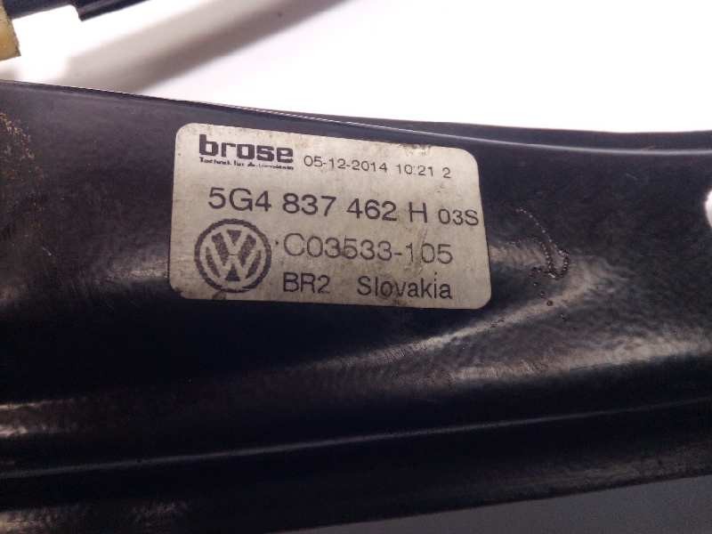 Recambio de elevalunas delantero derecho para volkswagen golf vii sportsvan 2.0 tdi referencia OEM IAM 5G4837462H  5Q4959802B