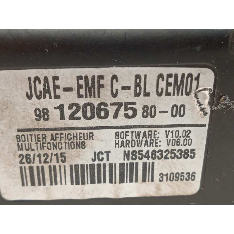 Recambio de pantalla multifuncion para peugeot 308 access referencia OEM IAM 9812067580  