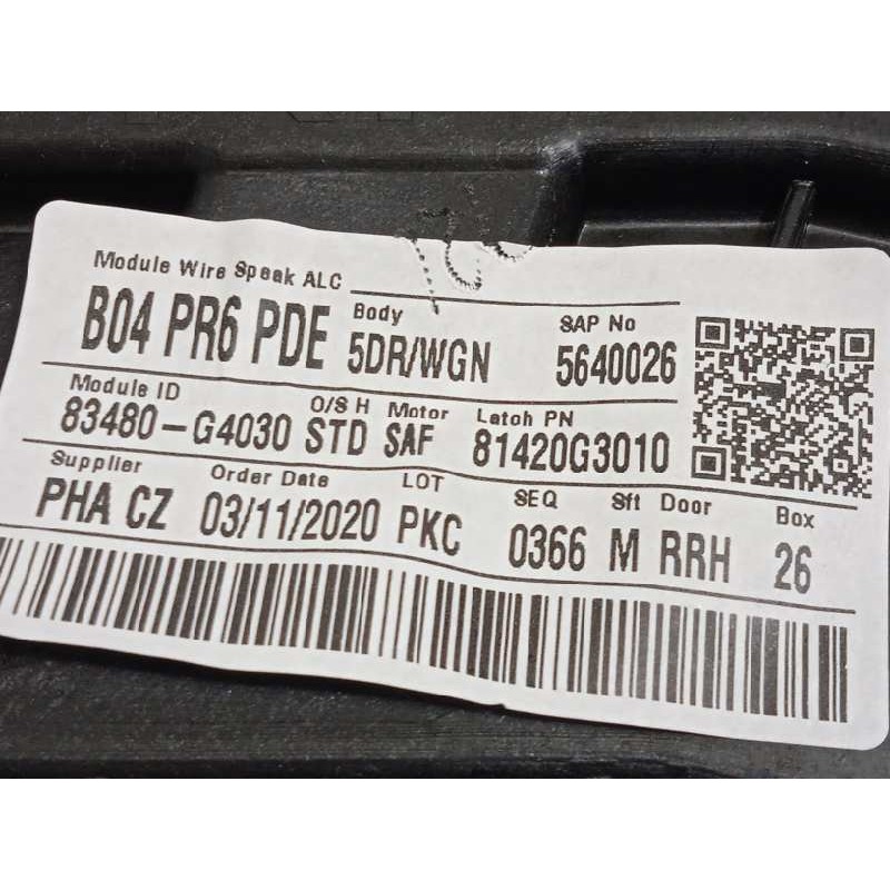 Recambio de elevalunas trasero derecho para hyundai i30 (pd) 1.0 tgdi cat referencia OEM IAM 83480G4030 83481G4000 83460G4010