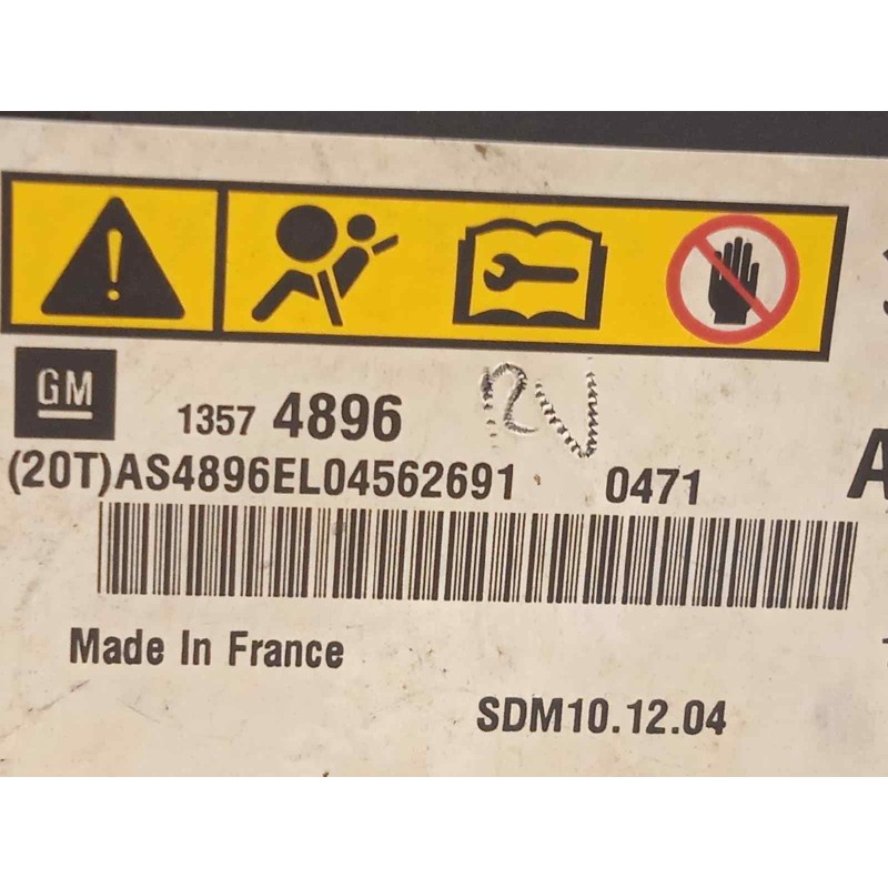 Recambio de centralita airbag para opel astra j lim. 1.3 16v cdti referencia OEM IAM 13574896  
