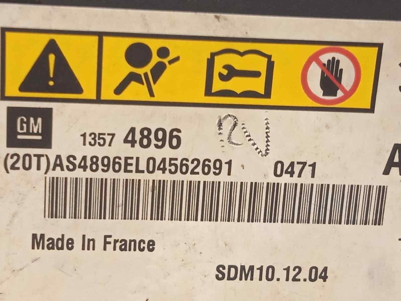 Recambio de centralita airbag para opel astra j lim. 1.3 16v cdti referencia OEM IAM 13574896  