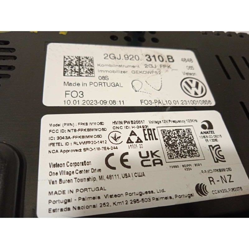 Recambio de cuadro instrumentos para volkswagen t-roc 1.0 tsi referencia OEM IAM 2GJ920310B  