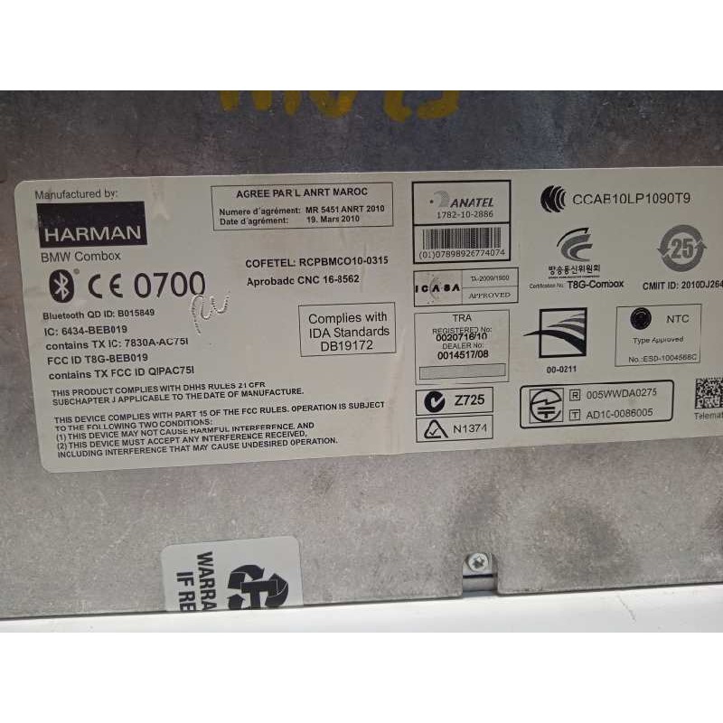 Recambio de modulo electronico para bmw x6 (e71) xdrive40d referencia OEM IAM 84109251748  