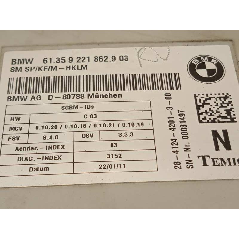 Recambio de centralita asientos para bmw x6 (e71) xdrive40d referencia OEM IAM 61359221862  