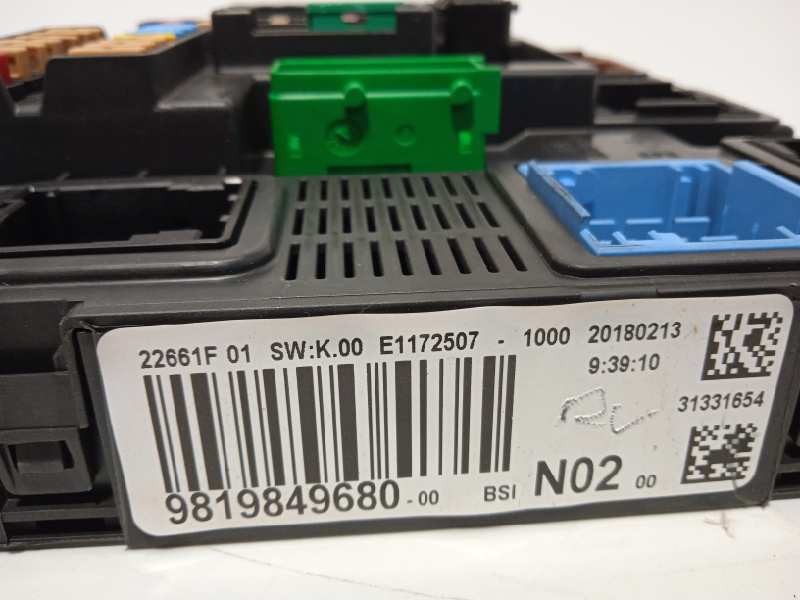 Recambio de caja reles / fusibles para peugeot 208 1.6 blue-hdi fap referencia OEM IAM 9819849680  1631852680