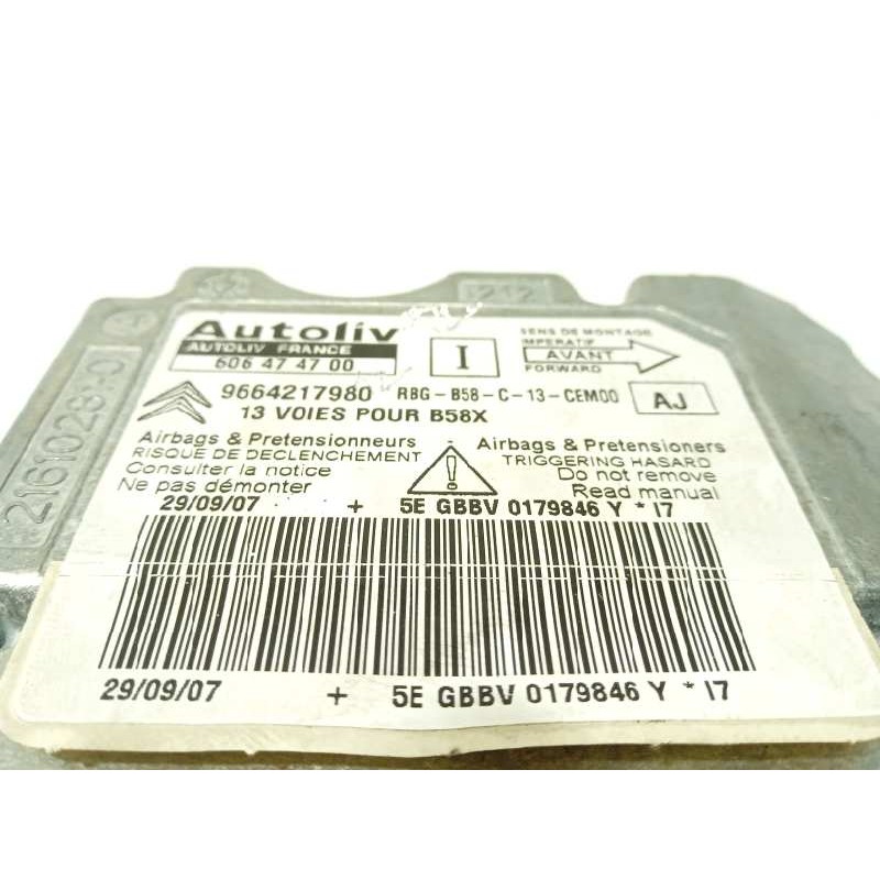 Recambio de centralita airbag para citroën c4 picasso sx referencia OEM IAM 9664217980 606474700 6546A8