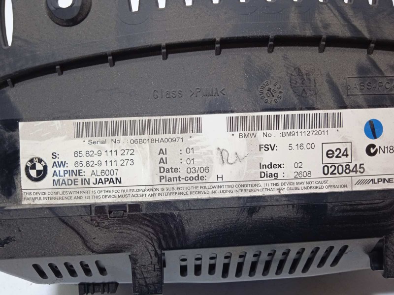 Recambio de pantalla multifuncion para bmw serie 5 berlina (e60) 525i referencia OEM IAM 65829111272  