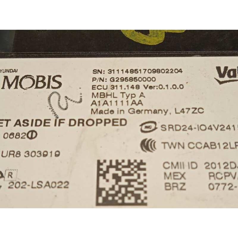 Recambio de modulo electronico para hyundai ioniq hybrid referencia OEM IAM G295850000  2012DJ7356