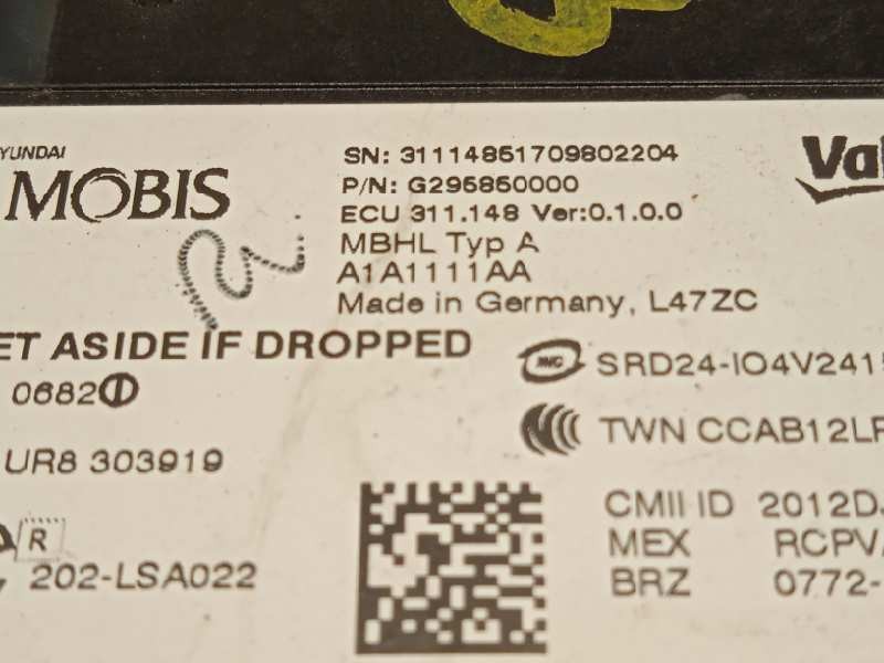 Recambio de modulo electronico para hyundai ioniq hybrid referencia OEM IAM G295850000  2012DJ7356